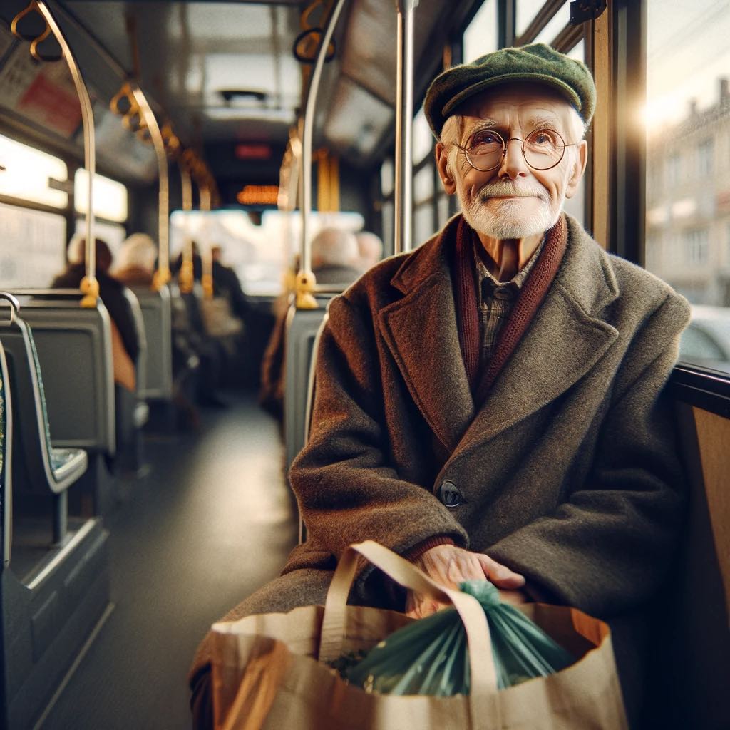 Cover image for Old man on the bus